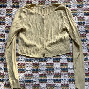 Uniqlo Yellow Ribbed Cardigan